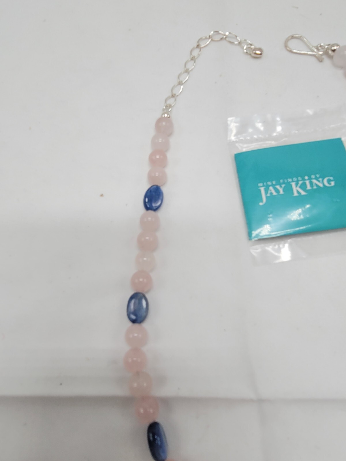 Jay King Pink & Blue Quartz Necklace 21″ Mine Finds Marked DTR 925 New In Box