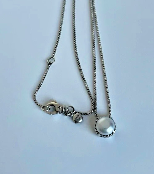 David Yurman Chatelaine Pendant Necklace Pearl 16″ – 17″ long with extension