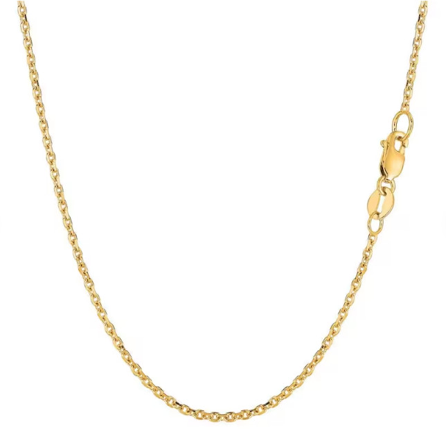 14k Yellow Gold 16″ Solid Cable Link Pendant Chain/Necklace 1.7 mm 3.4 Grams