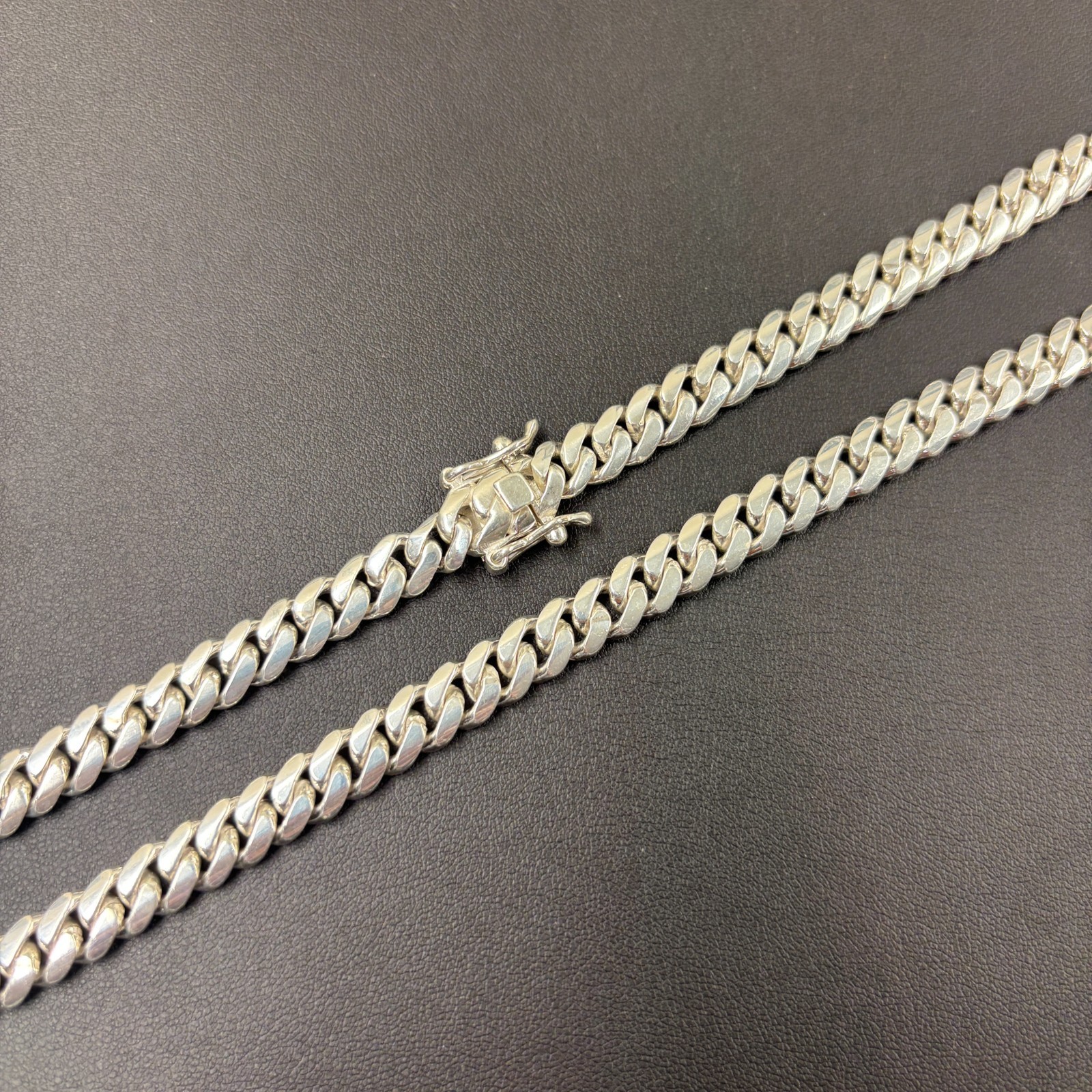 8mm Miami Cuban Chain Necklace – Real Solid 999 Fine Silver HANDMADE IN ITALY