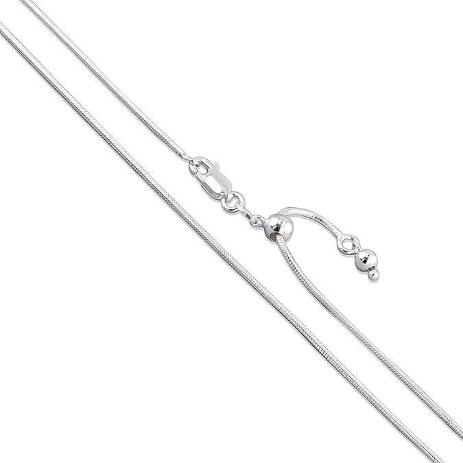 Sterling Silver .925 1mm Snake Chain Adjustable Necklace B9