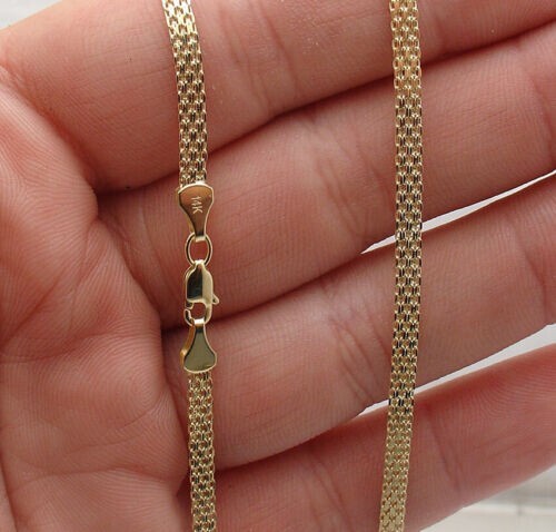 14k Yellow Gold 3.5mm Bismark Link Chain Necklace 16″ 2.65 Grams