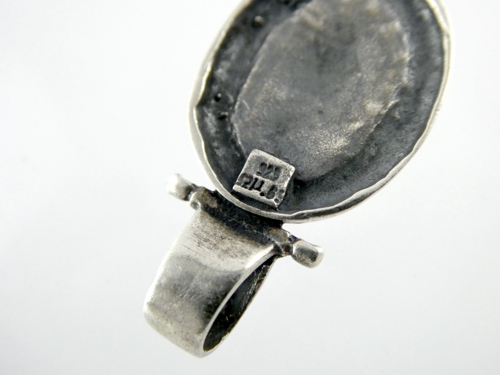 Omega Upsilon Designer Mark Sterling Silver Geometric Pendant 925 3.6g 1 1/8 In