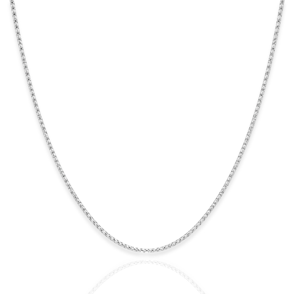 925 Sterling Silver Rhodium Plated Popcorn Chain Necklace – 1.5mm