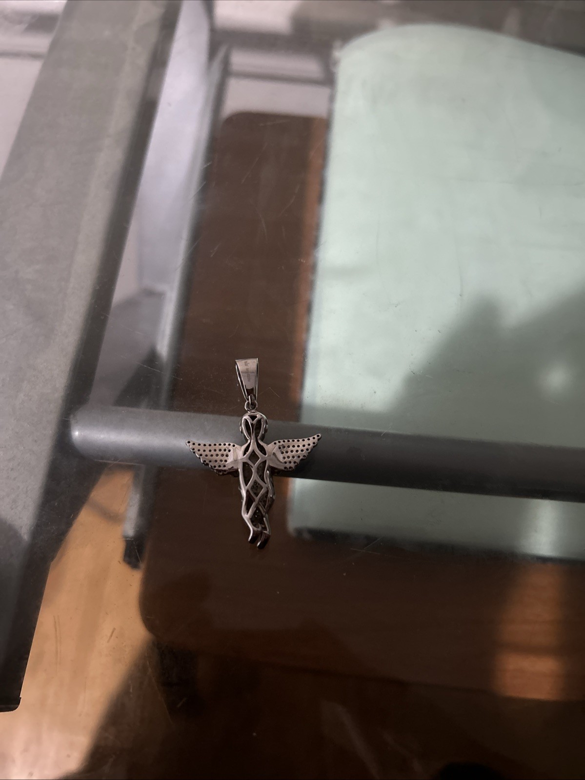 angel pendant sterling silver moissanite