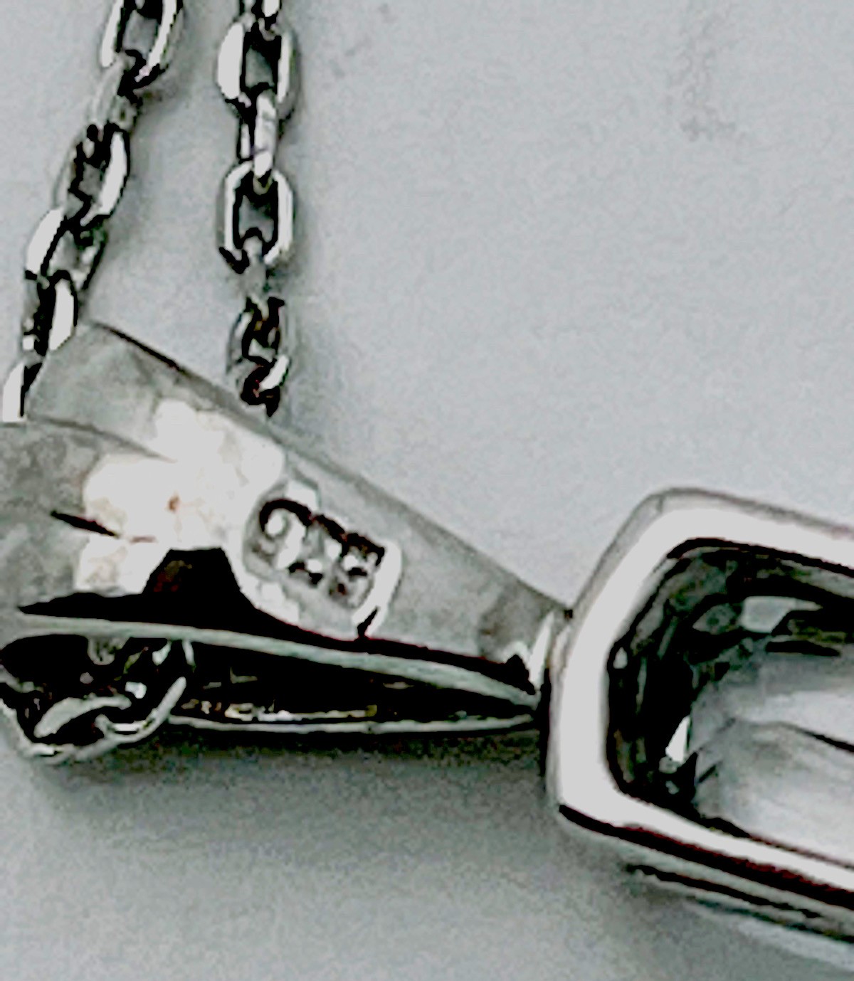 925 Sterling Silver Rectangle Channel Set CZ Necklace 16”+2” Ext