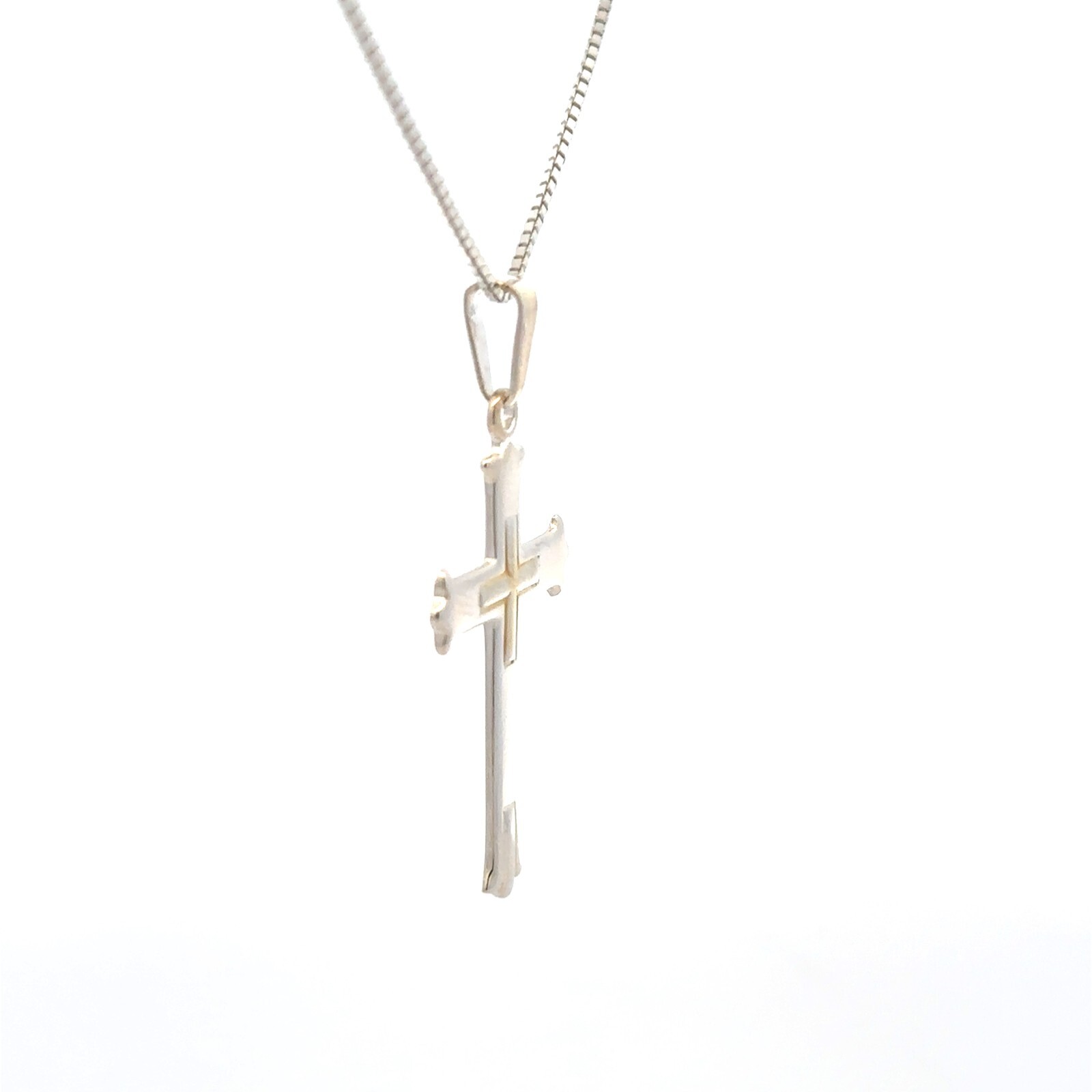 Sterling Silver Cross Pendant 3/4 x 1 1/2 Inch)