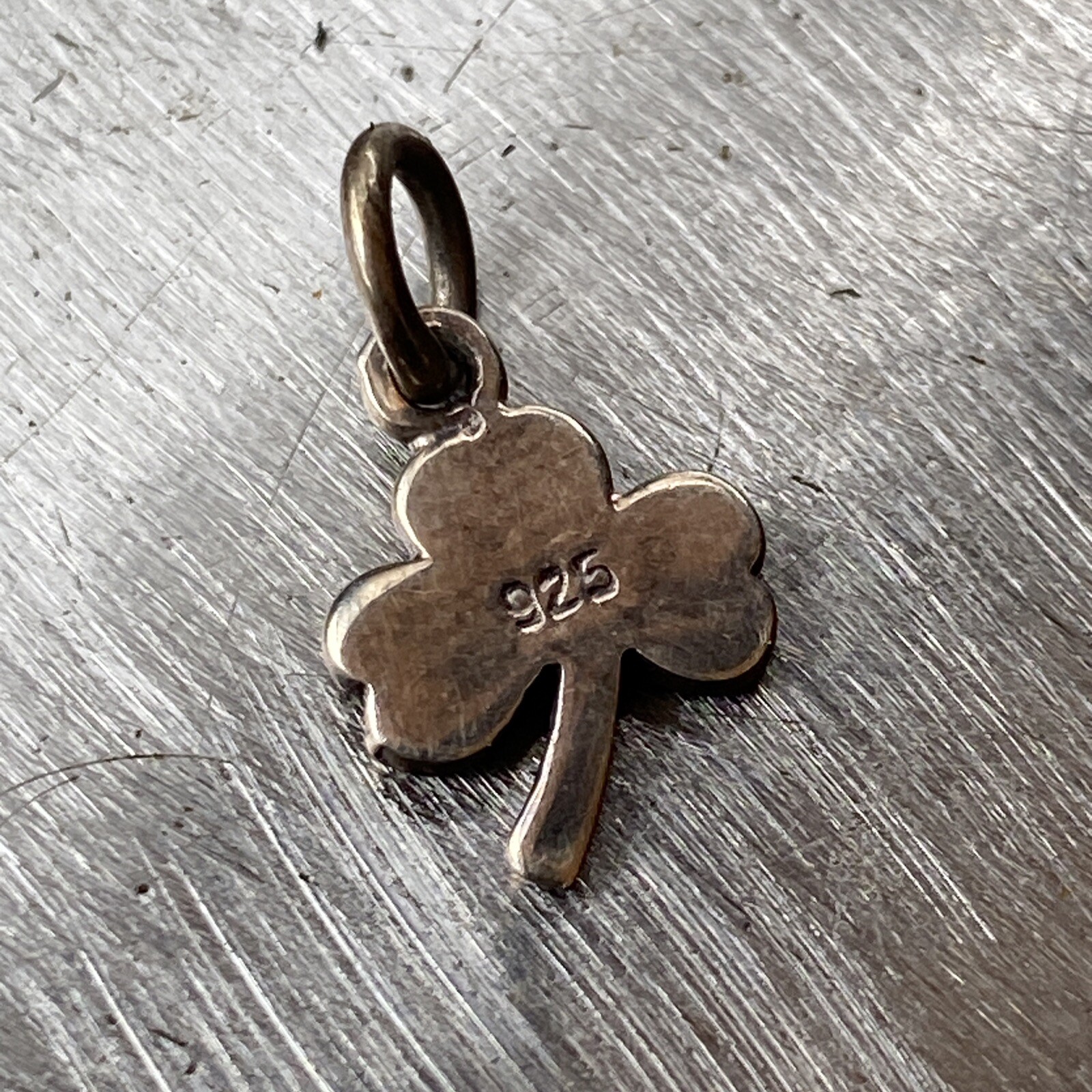 Sterling Silver Marcasite Irish Shamrock Petite Charm Pendant