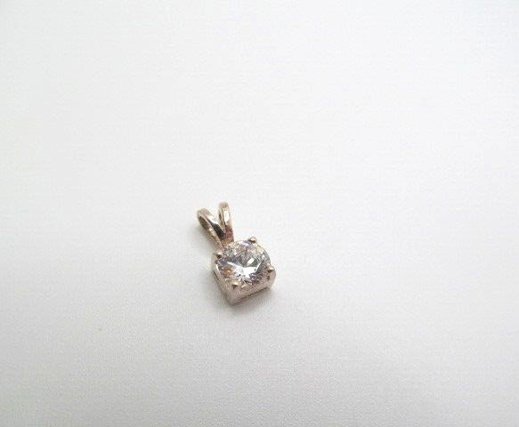 925 Sterling Silver Clear Sparkling Round Solitaire 6.25mm Stone Pendant