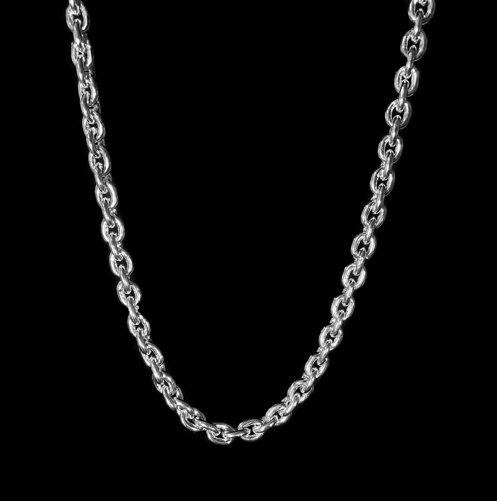 999 Silver ANCHOR LINK CHAIN NECKLACE | Handmade, Never Rusts, Customized Luxury