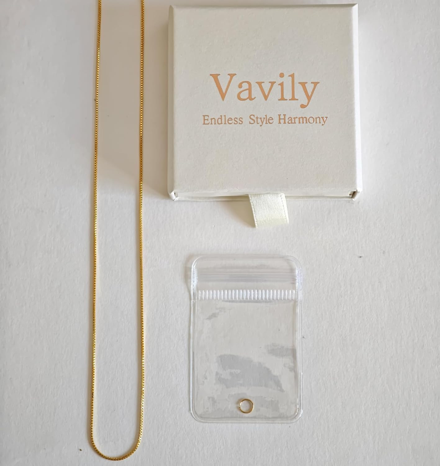 Minimalist Thin Gold Chain 18K Gold Thin Box Chain Necklace Short Small Gold Cha
