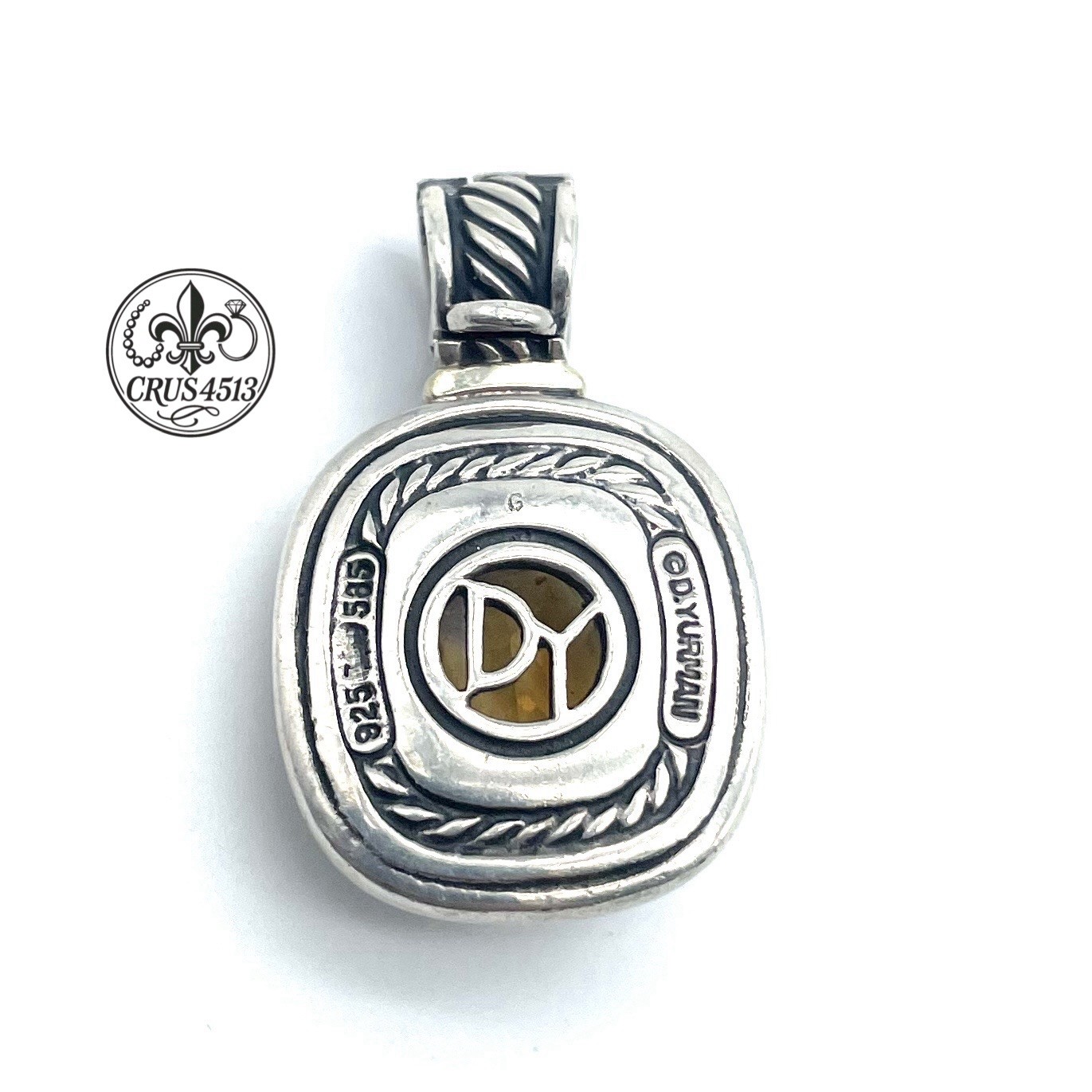 DAVID YURMAN Sterling Silver/14K Yellow Gold Citrine Albion Cable Pendant