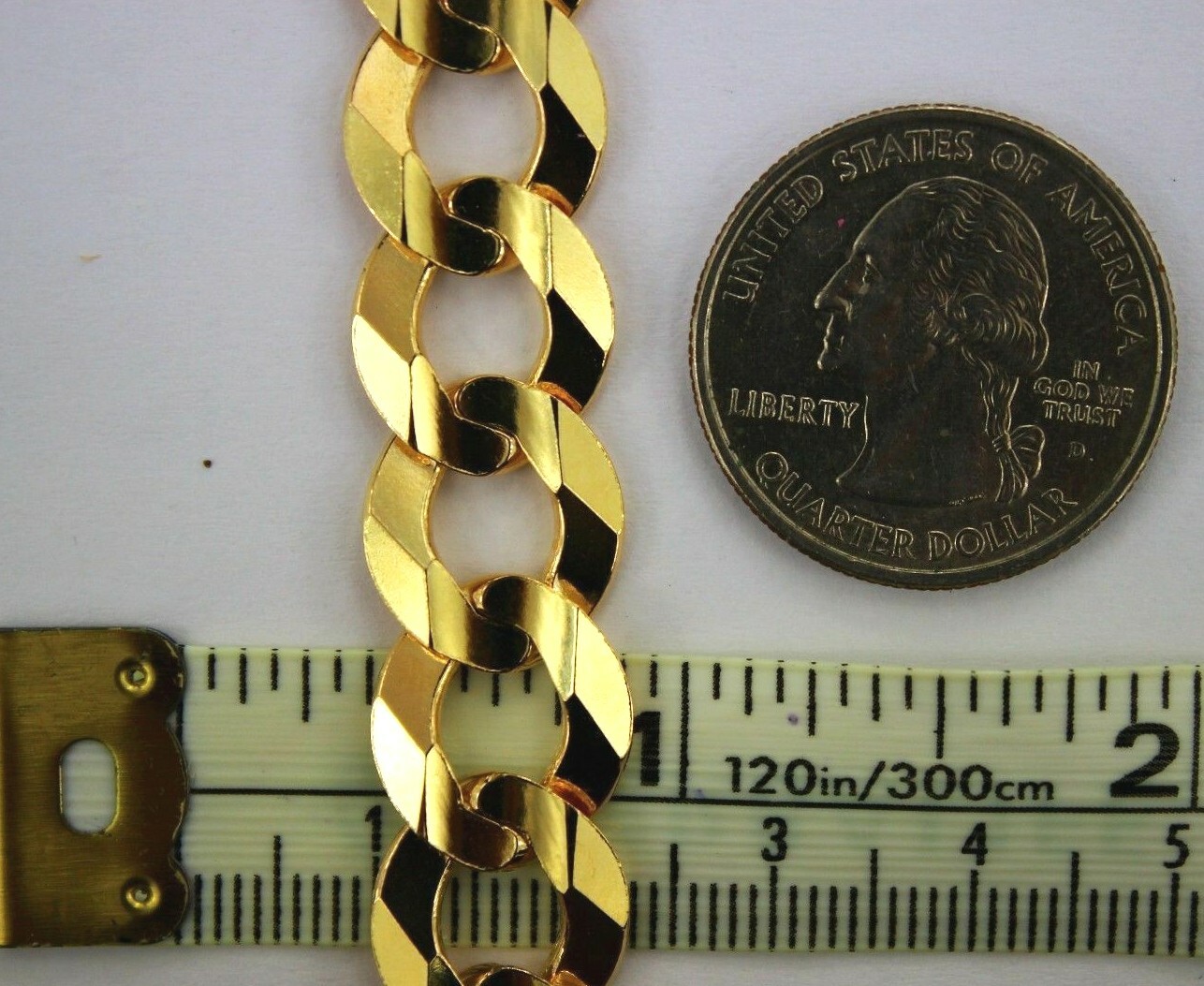 10K Solid Gold Cuban Link Chain Necklace Bracelet for Men Women 2mm~13mm 7″~30″