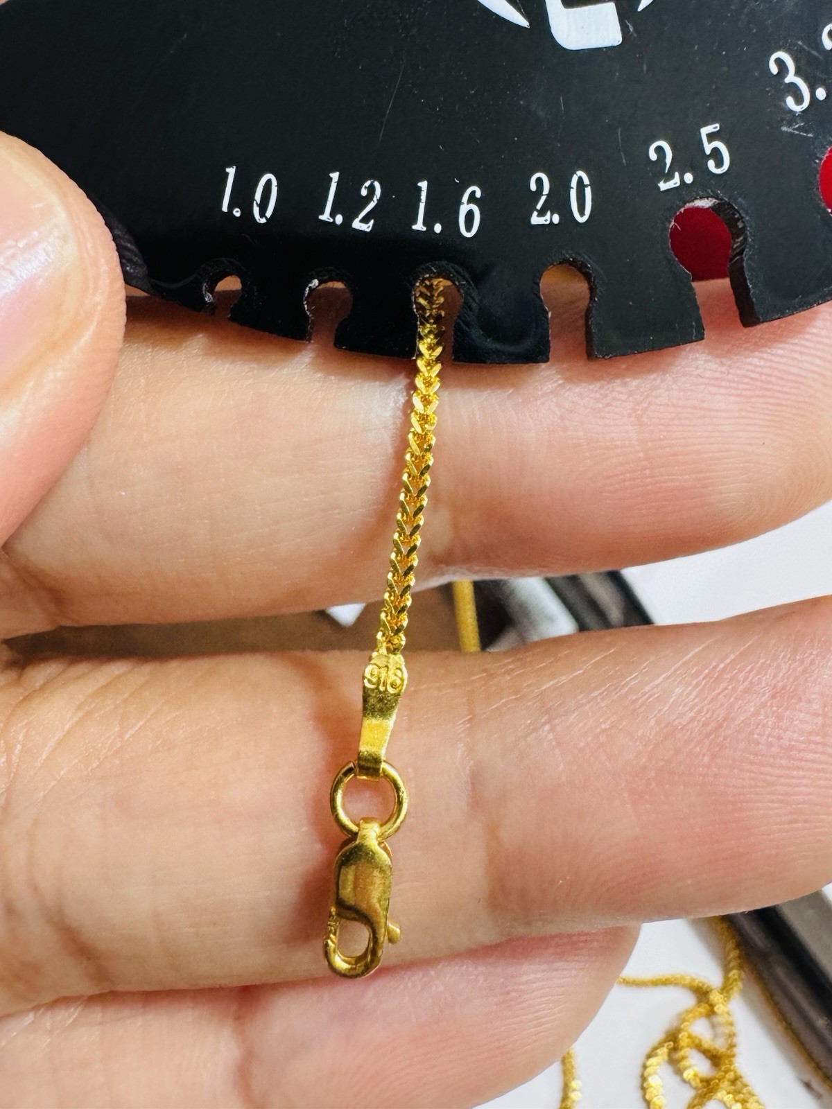 22K 916 22C Real Genuine Gold 20” inch Heart Sikh Necklace 11.1g 1.5mm