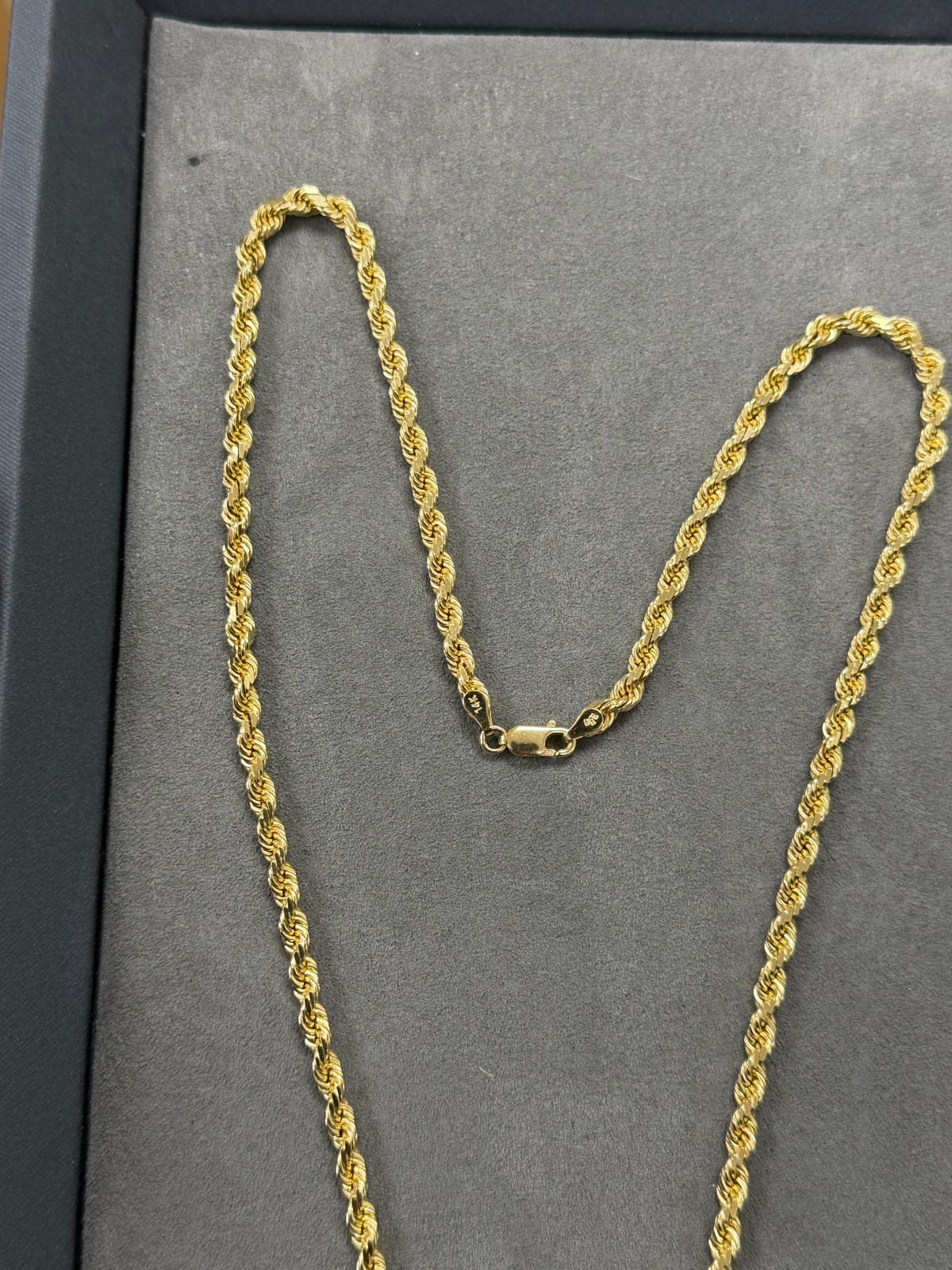 14k Solid Gold Diamond Cut 4mm Rope Chain 20” Inches 26.10 Grams