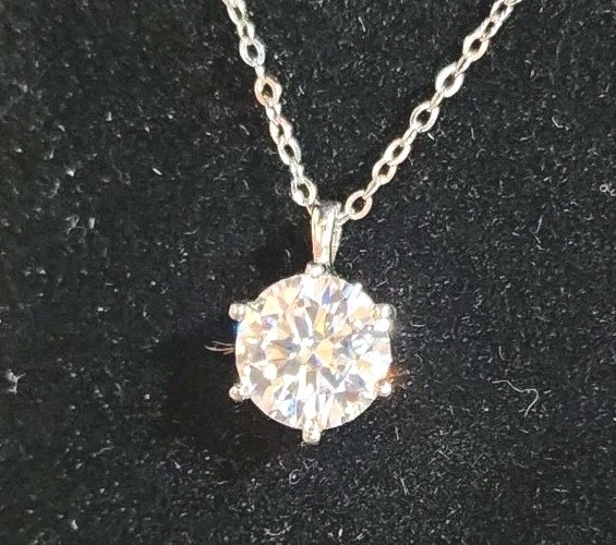 Princess Necklace Moissanite, Round, 4.00 ct, Eye Clean, Excellent Cut