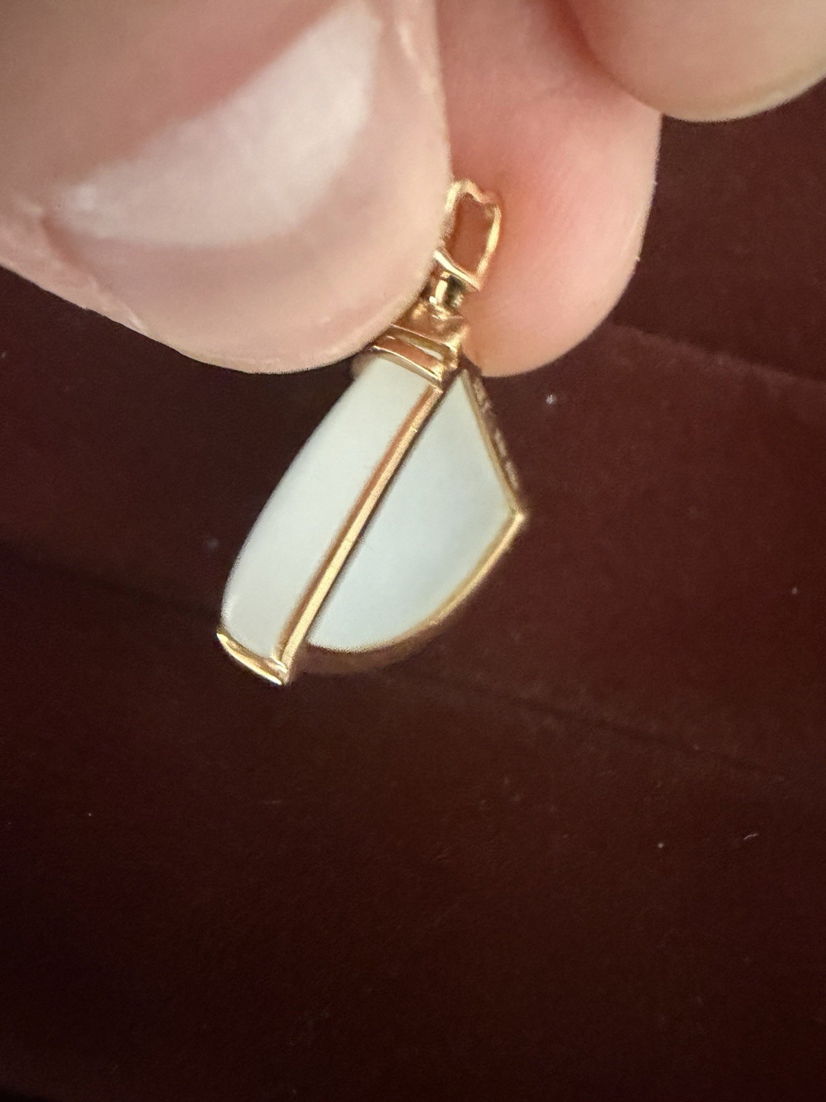 Natural Hetian Jade Pendant – 18K Gold (Au750) Diamond-Accented Setting