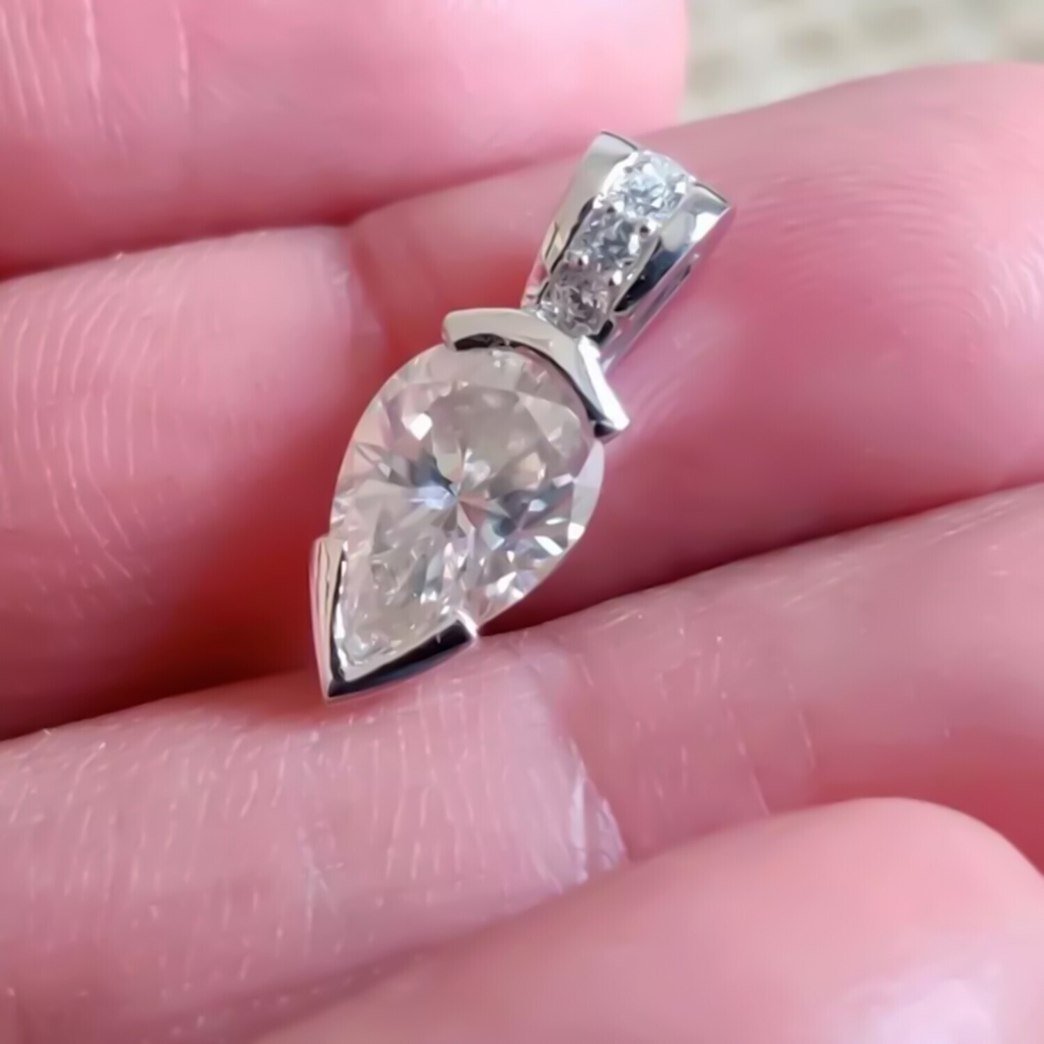 2.65 Ct White Diamond Pendant 925 Silver Certified Gift for Her Christmas