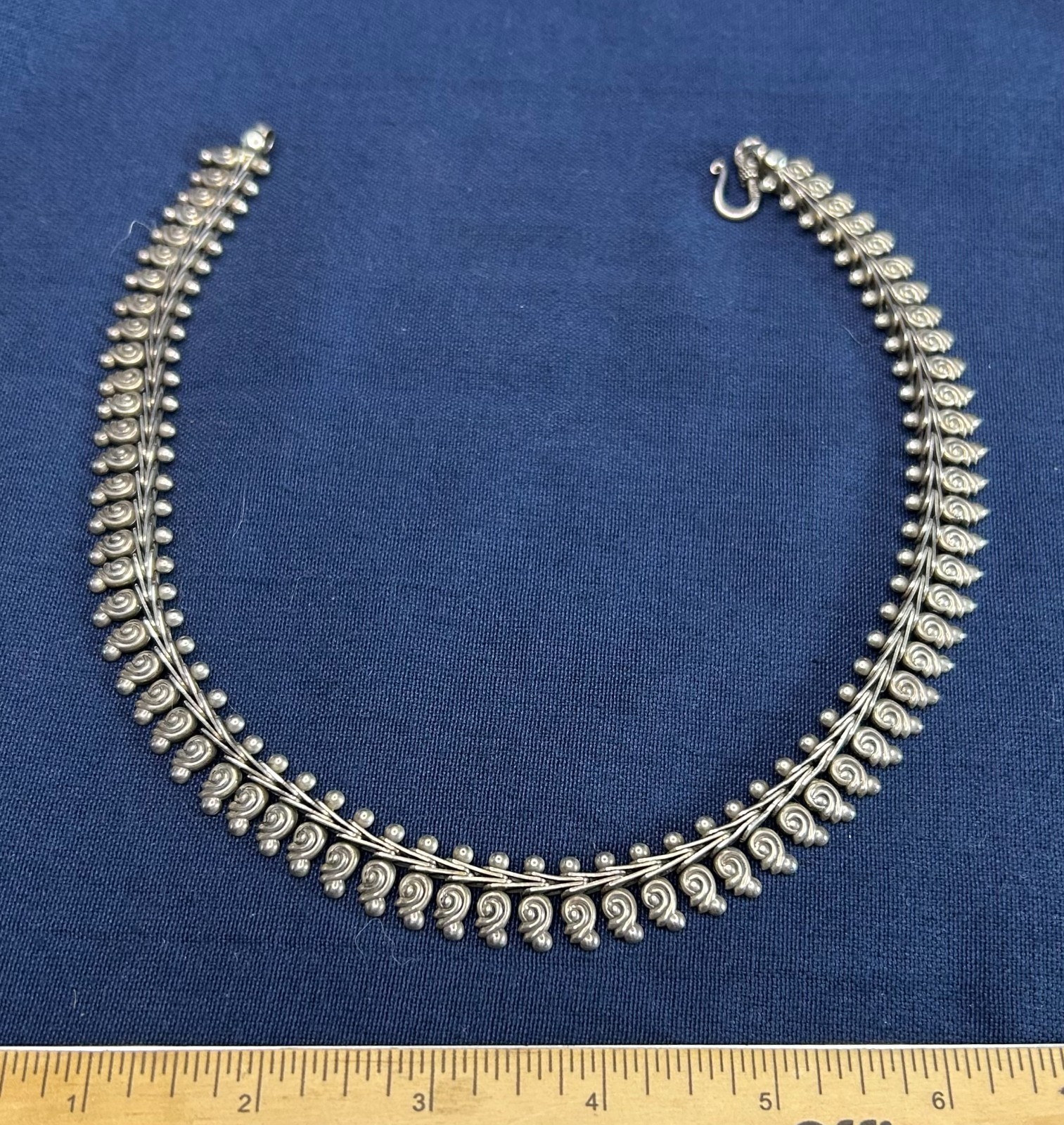 Necklace India, 925 Sterlinge Silver 15 inches, 1/2 Wide, Hook Clasp gift box