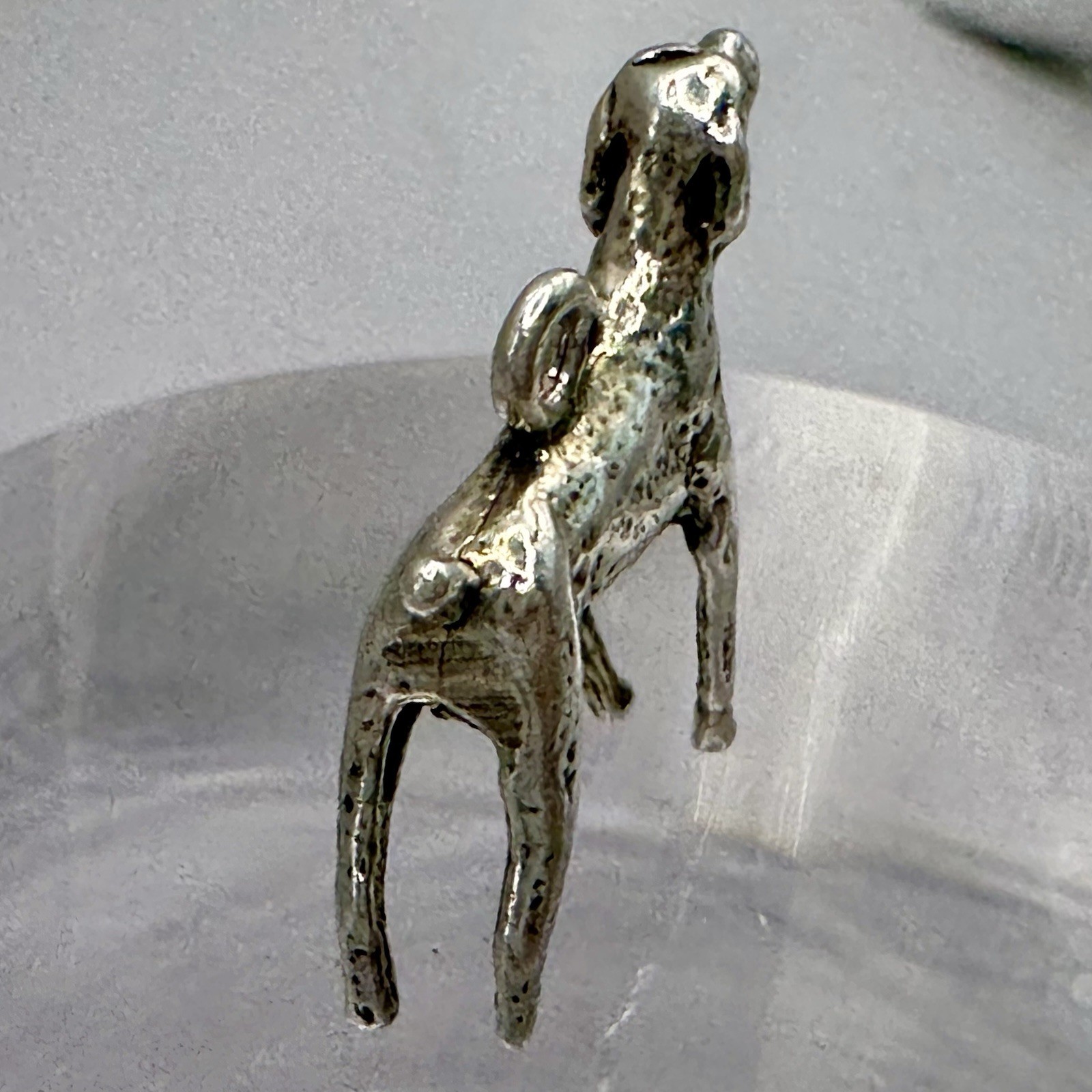German Shorthaired Pointer Dog Charm Pendant 3D Figural Sterling Silver Hunting