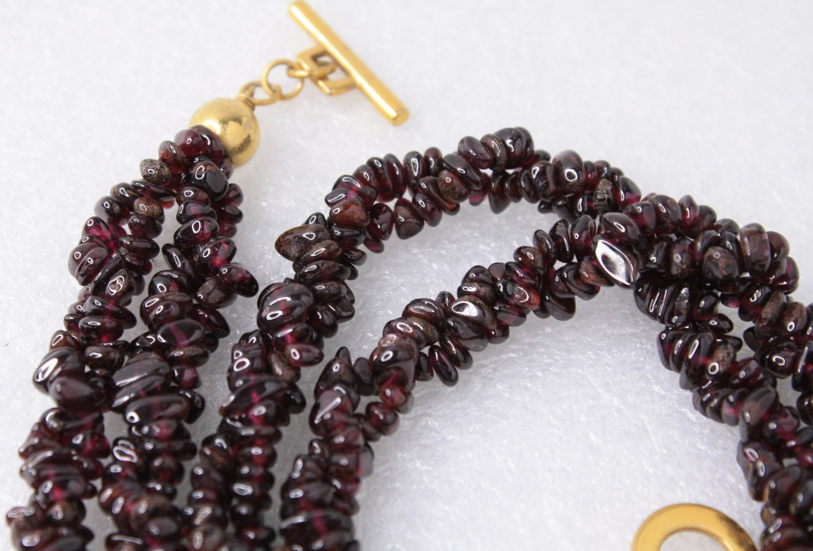 Multi-strand Natural Garnet Nuggets Necklace 18″ 138g