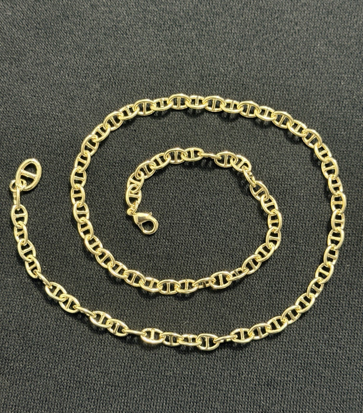 18K Gold Filled 20″ Alternating Mariner Link Chain 5.8mm New