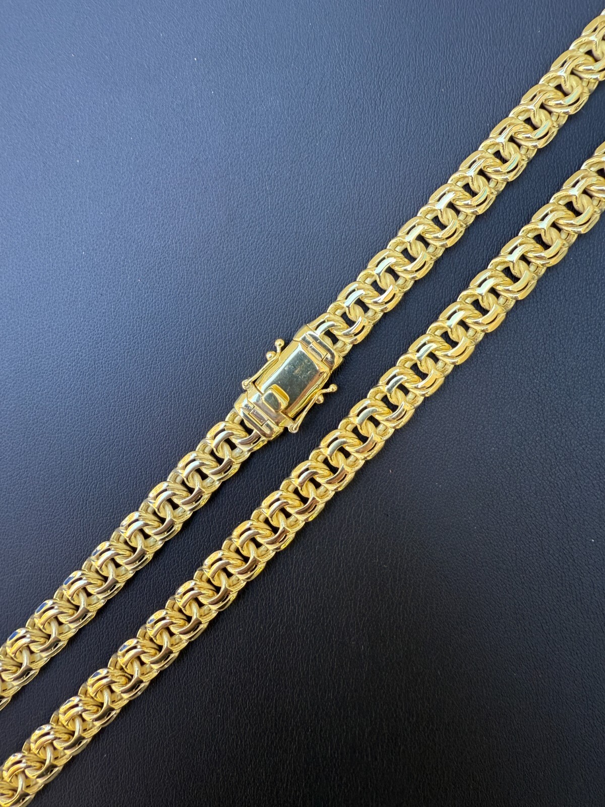 Handmade 9mm Bismark Garibaldi Chino Chain 14k Gold Over 925 Silver Necklace
