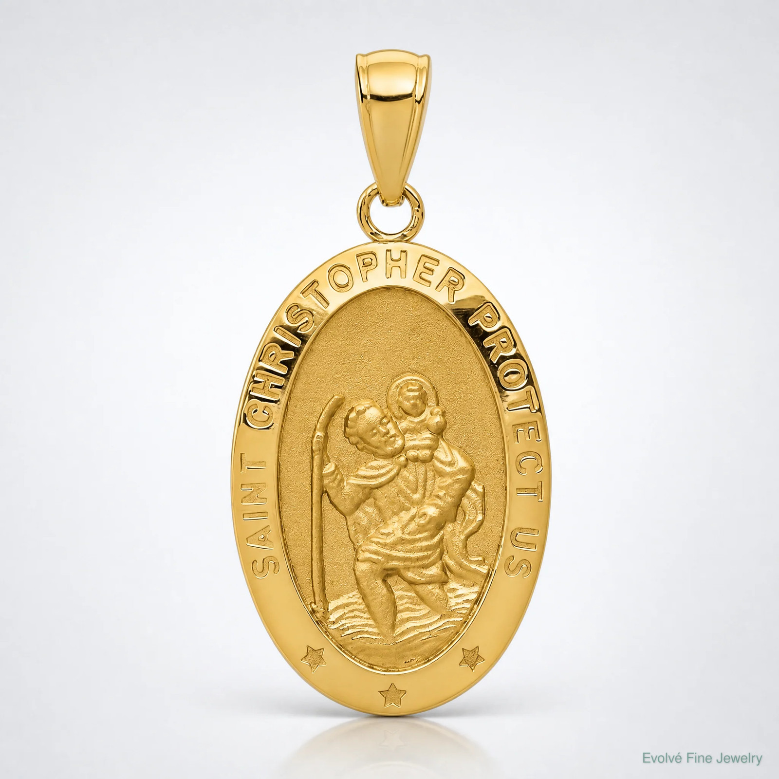 10K / 14K Yellow Gold Saint Christopher Medal Pendant