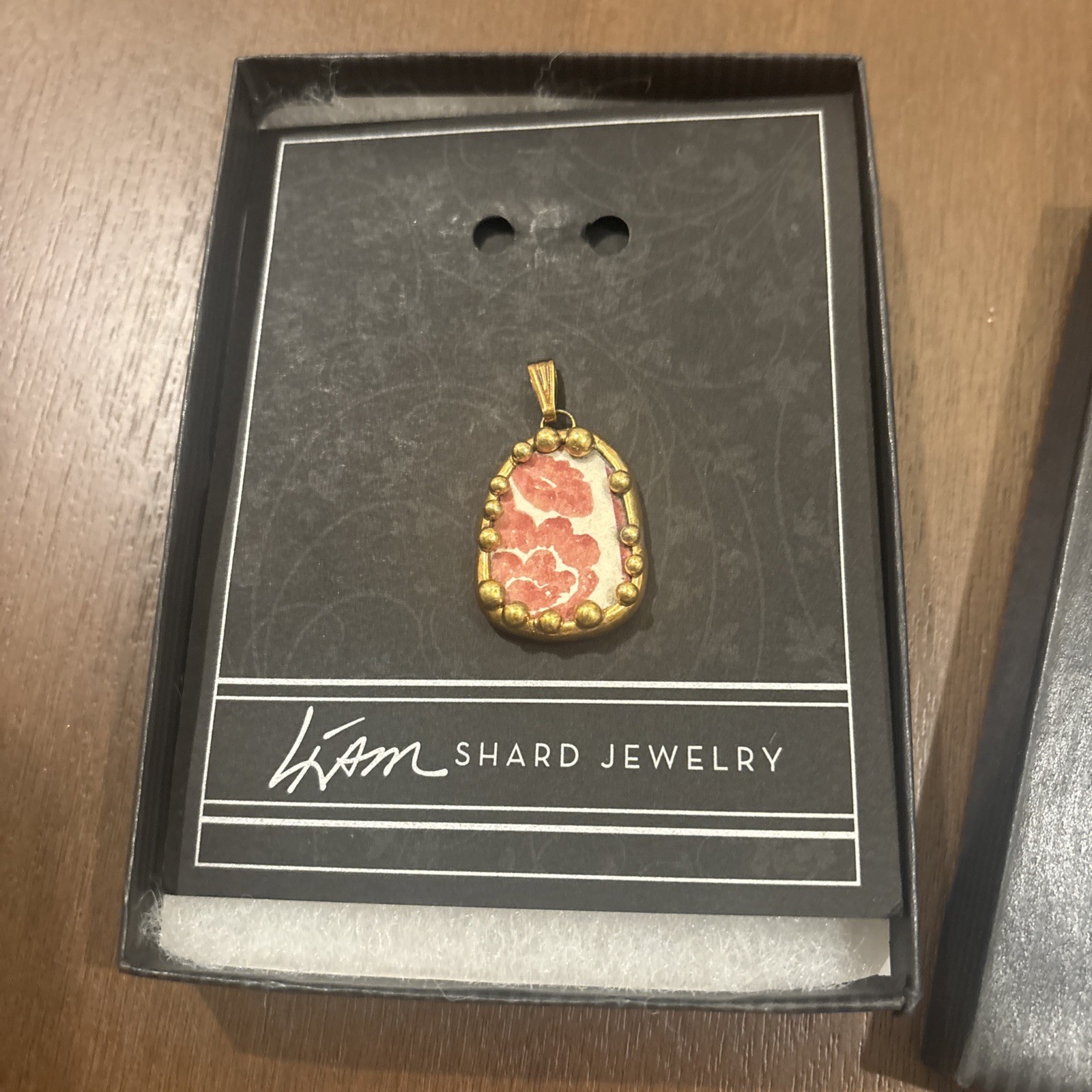 Liam Hughes Shard Pendant Edinburgh Scotland Pink Floral 24K Gold
