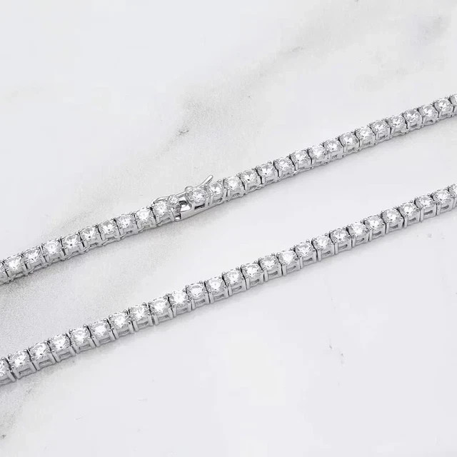 12.00 Ct Round Cut Lab-Created Diamond 16″ Tennis Necklace 14K White Gold Plated