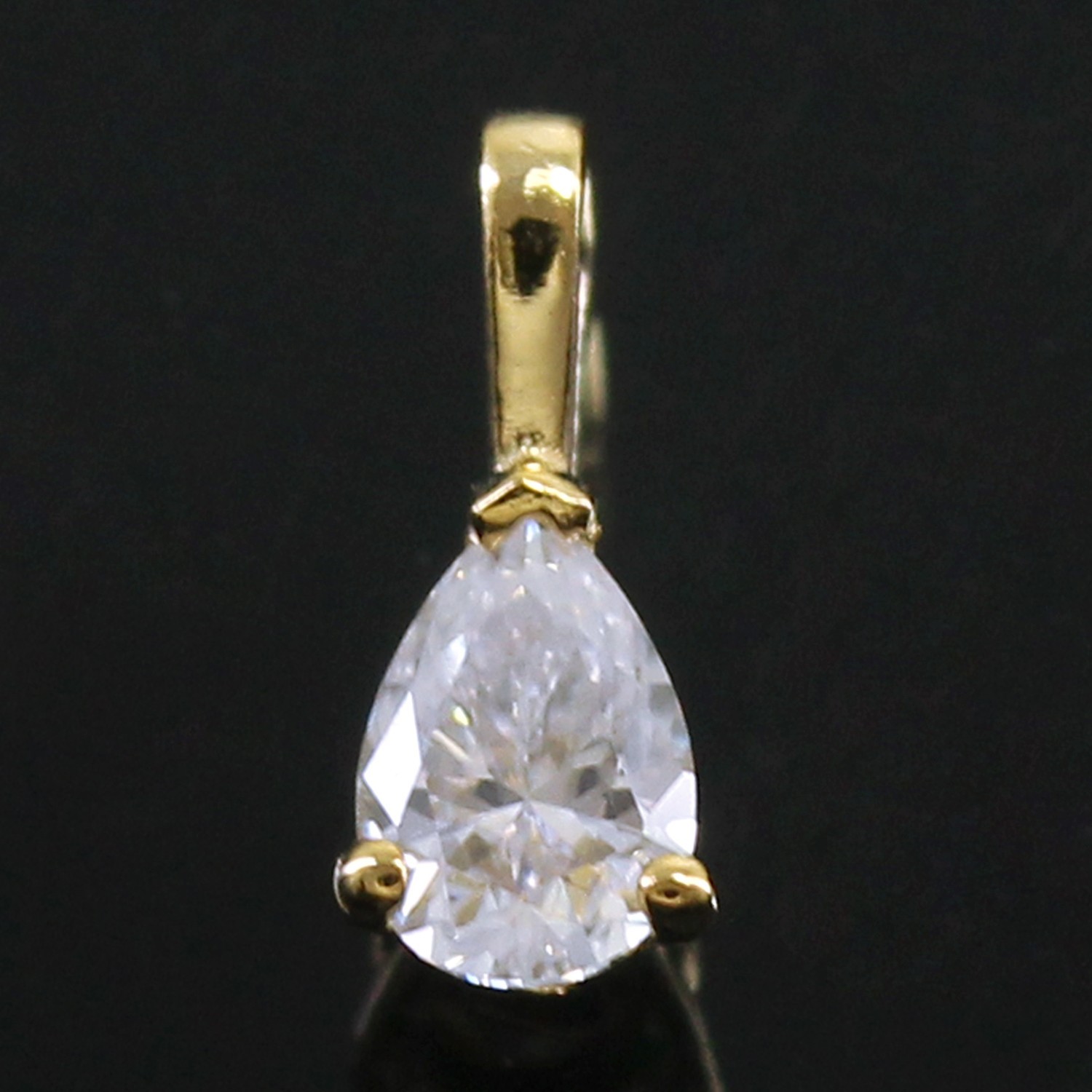 Pear Cut Certified Lab Grown Diamond Classic Engagement Pendant 14K Gold Over