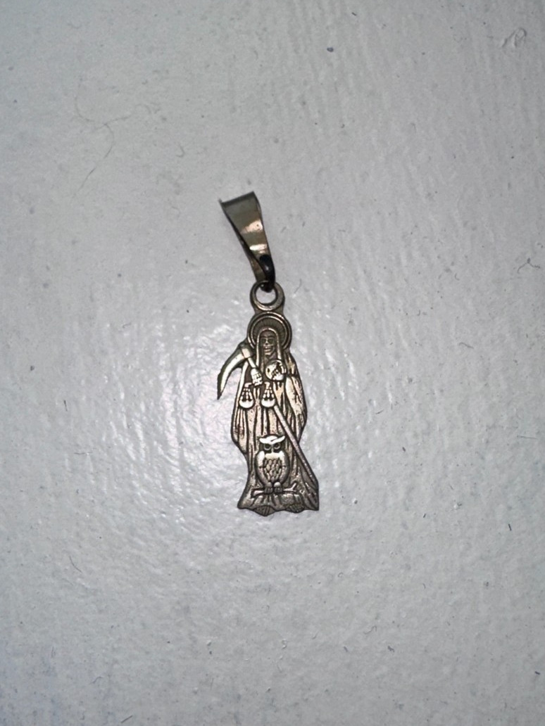 santa muerte reaper pendant sterling silver 925