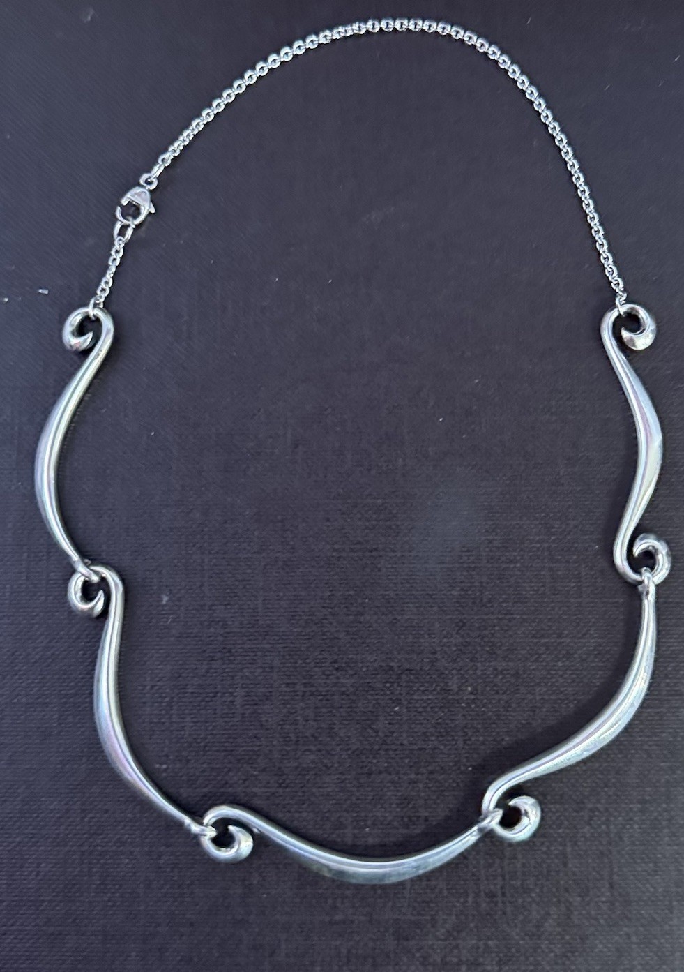 James Avery Very Rare Sterling Silver Tranquil Wave Necklace 16″ Long