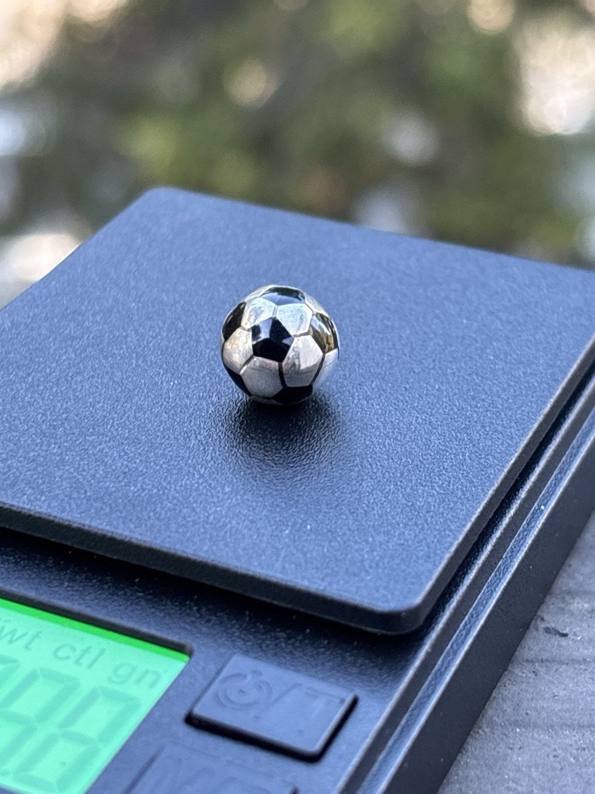 925 Sterling Silver Soccer Ball Charm Pendant No Stone Signed Sports Theme