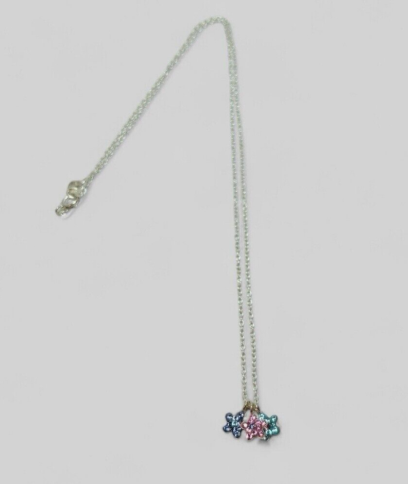 Cupcake Sterling 925 Silver Child 3 Star Gemstone Necklace 15 in – .04