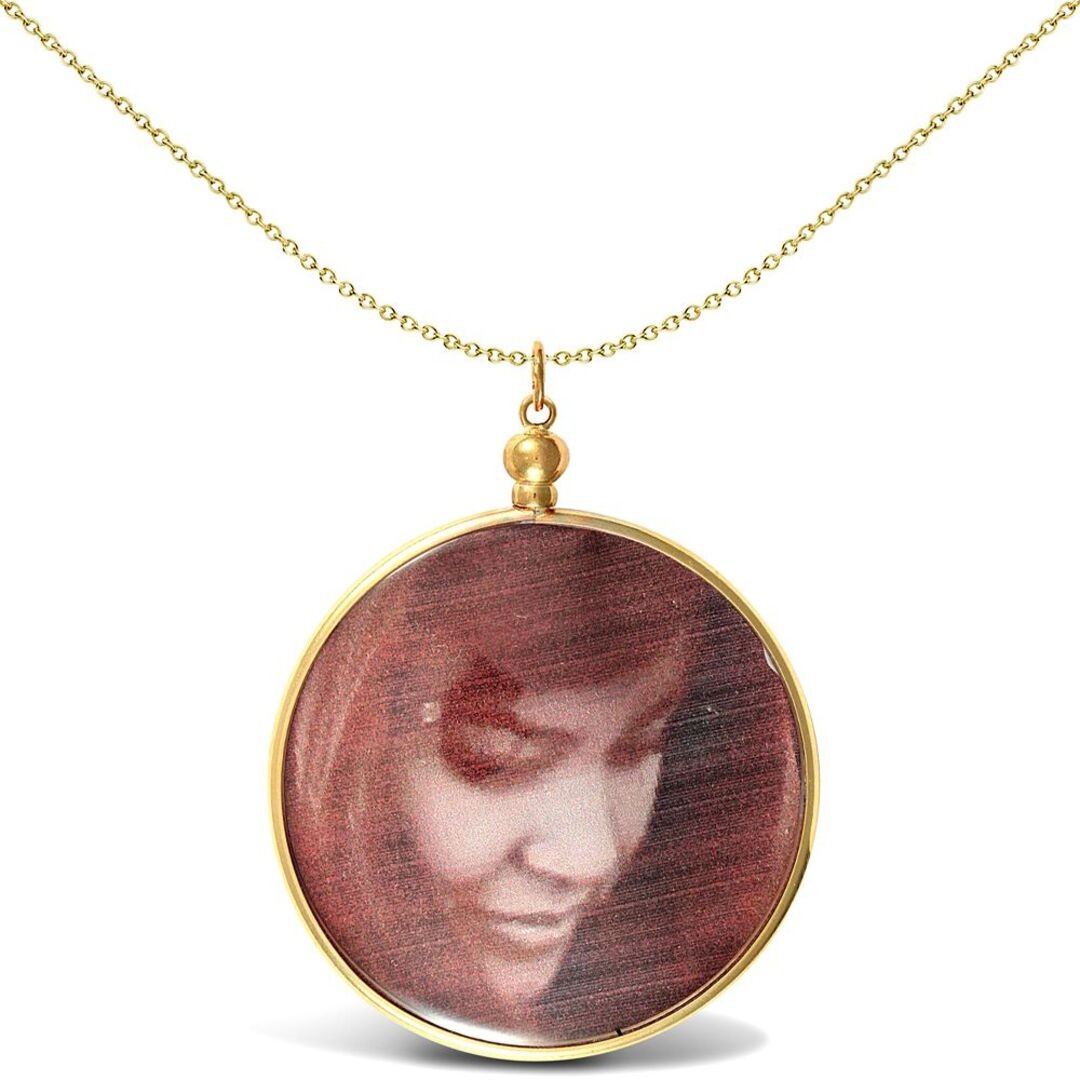 9ct Gold Jewelco London Picture Frame Plastic Locket Pendant Large 39mm