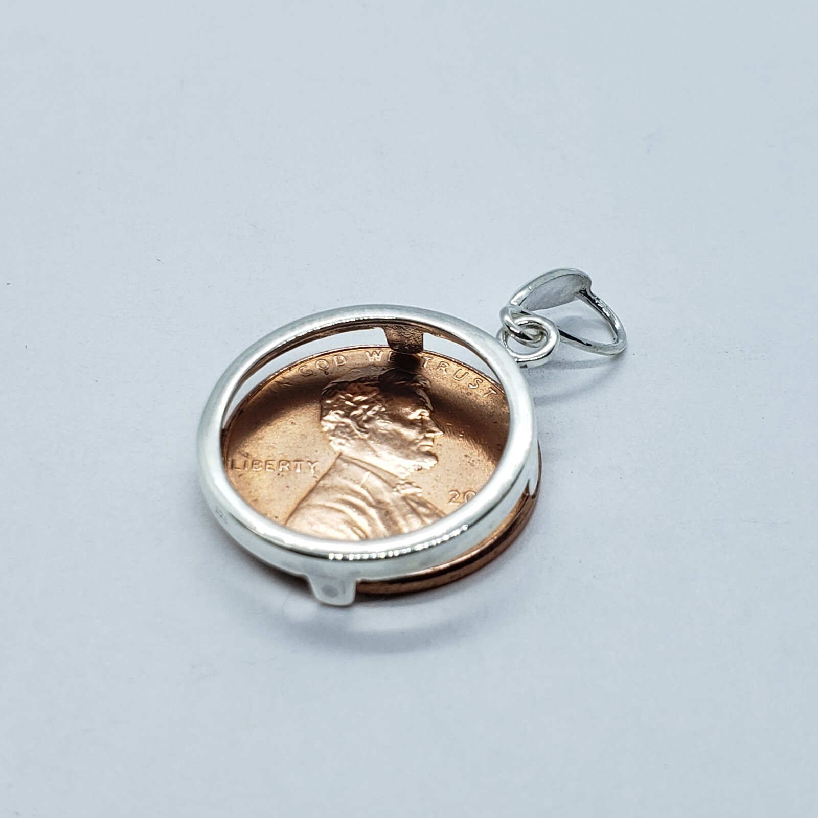 925 Sterling Silver Penny Bezel 19 mm Coins Prong Back Round Edge 1 Cent No Coin