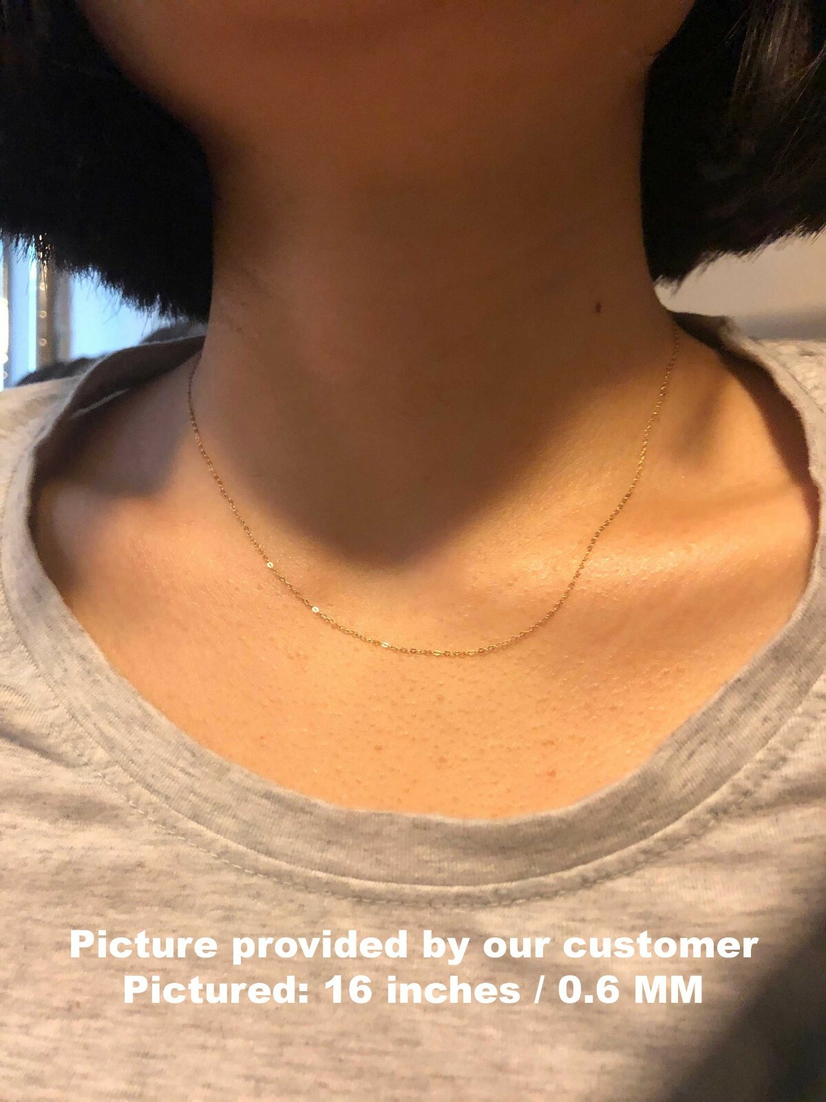 Solid 14K Gold Diamond Cut Cable Link Chain Necklace, 16″- 24″, 0.6mm – 1.1mm
