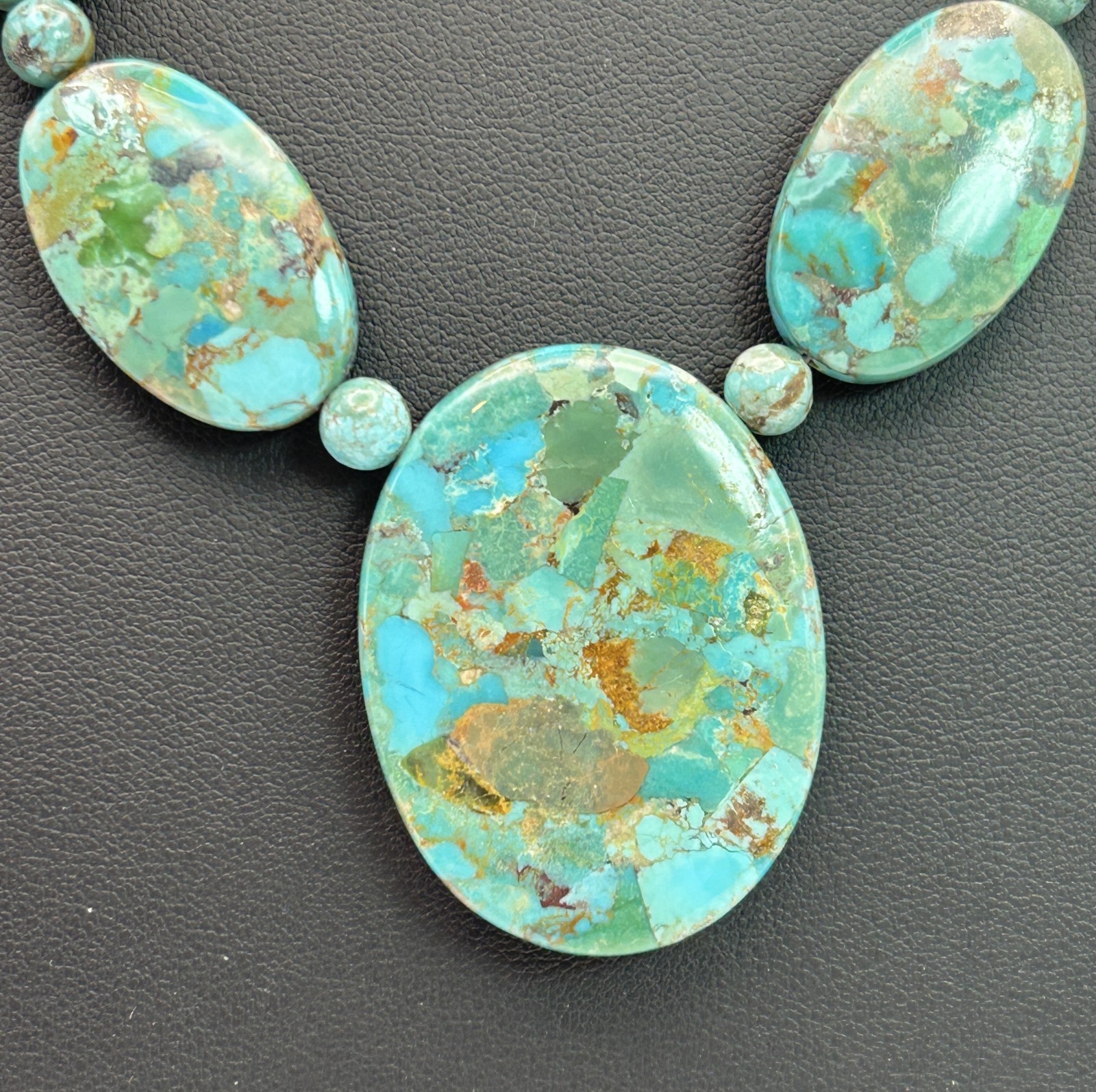 Jay King Mine Finds Reversible Mosaic Turquoise Necklace 925 Sterling Silver 56g