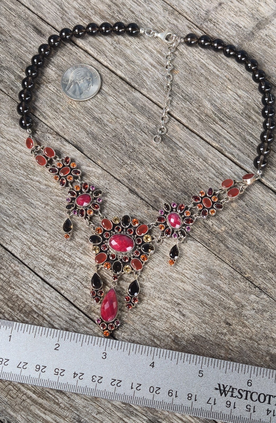 NICKY BUTLER RAJ LIMITED EDITION Designer 925 Sterling Silver Ruby Necklace NB