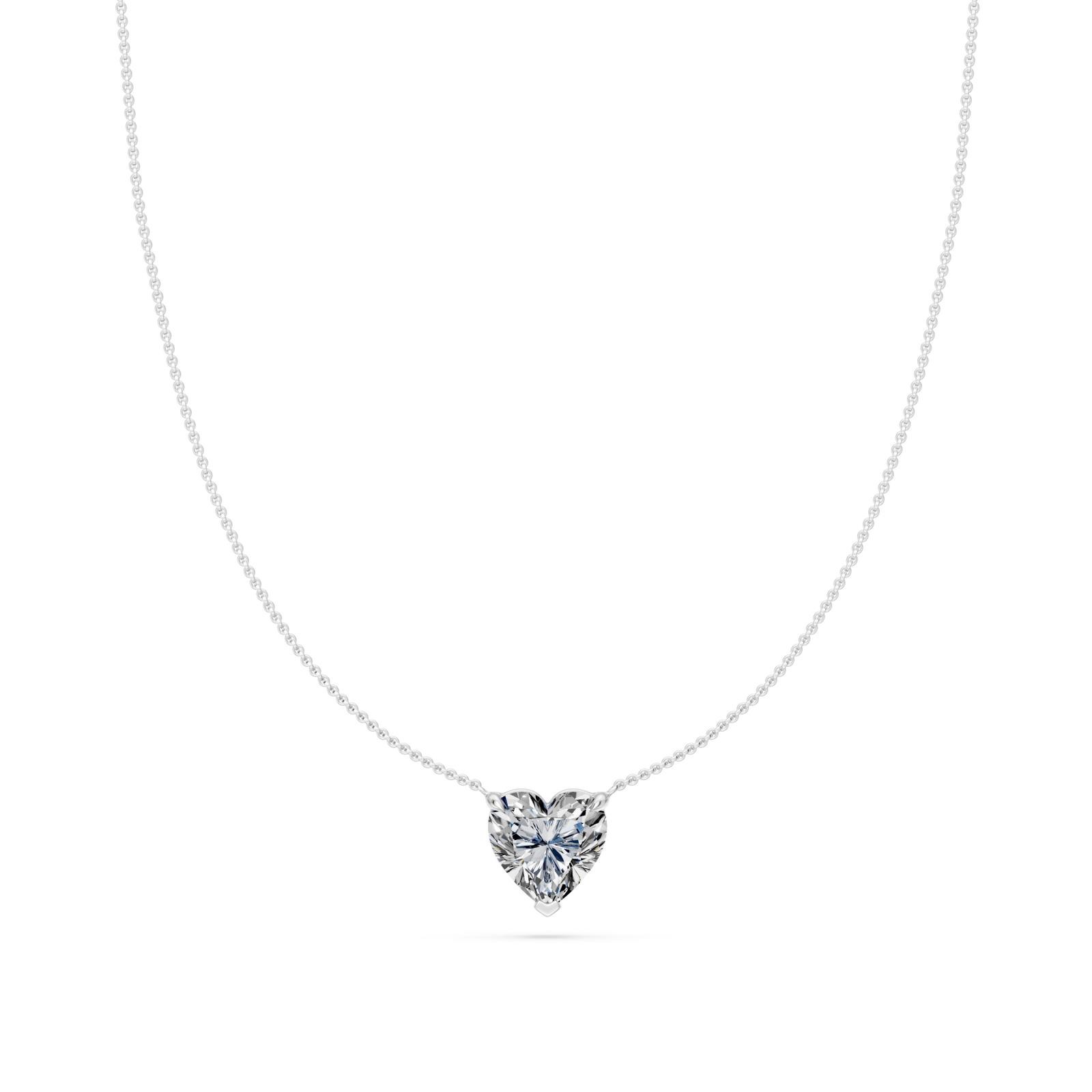 3 Ct Heart Shaped Cut Diamond Pendant Necklace VS1 D-F White Gold 14k