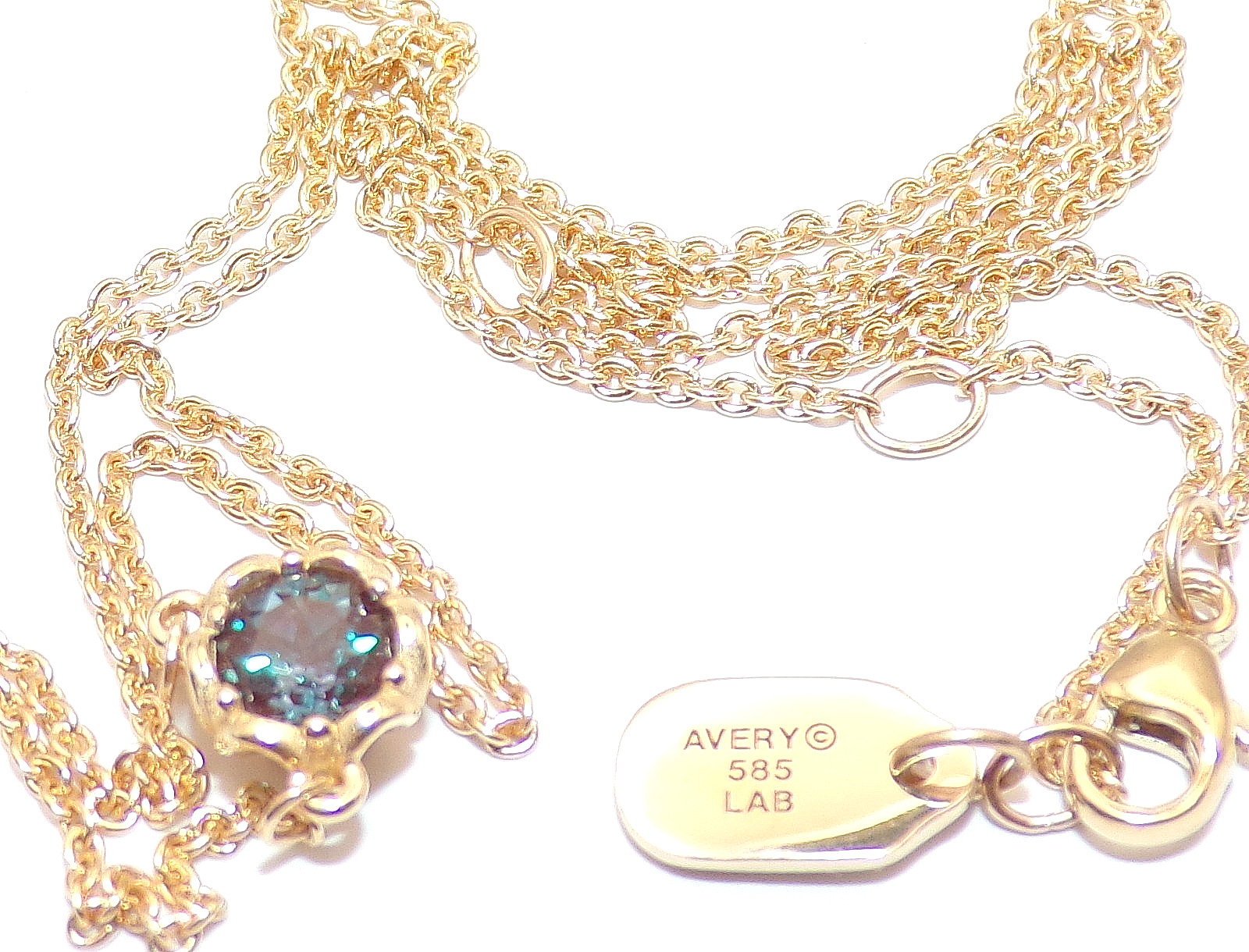 James Avery 14K YELLOW GOLD Cherished BIRTHSTONE June Alexandrite NECKLACE 15-17