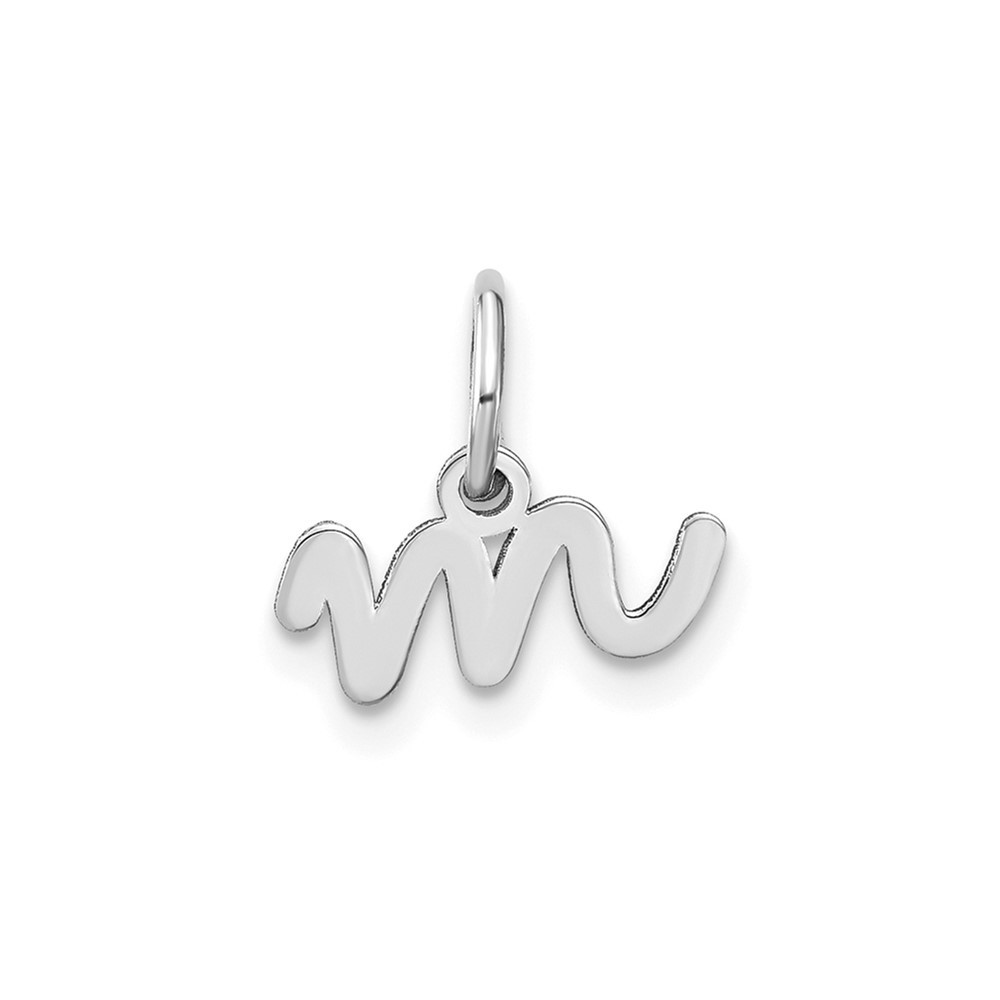 Real 14KW Lower case Letter M Initial Charm Pendant; Wt. 0.17 g