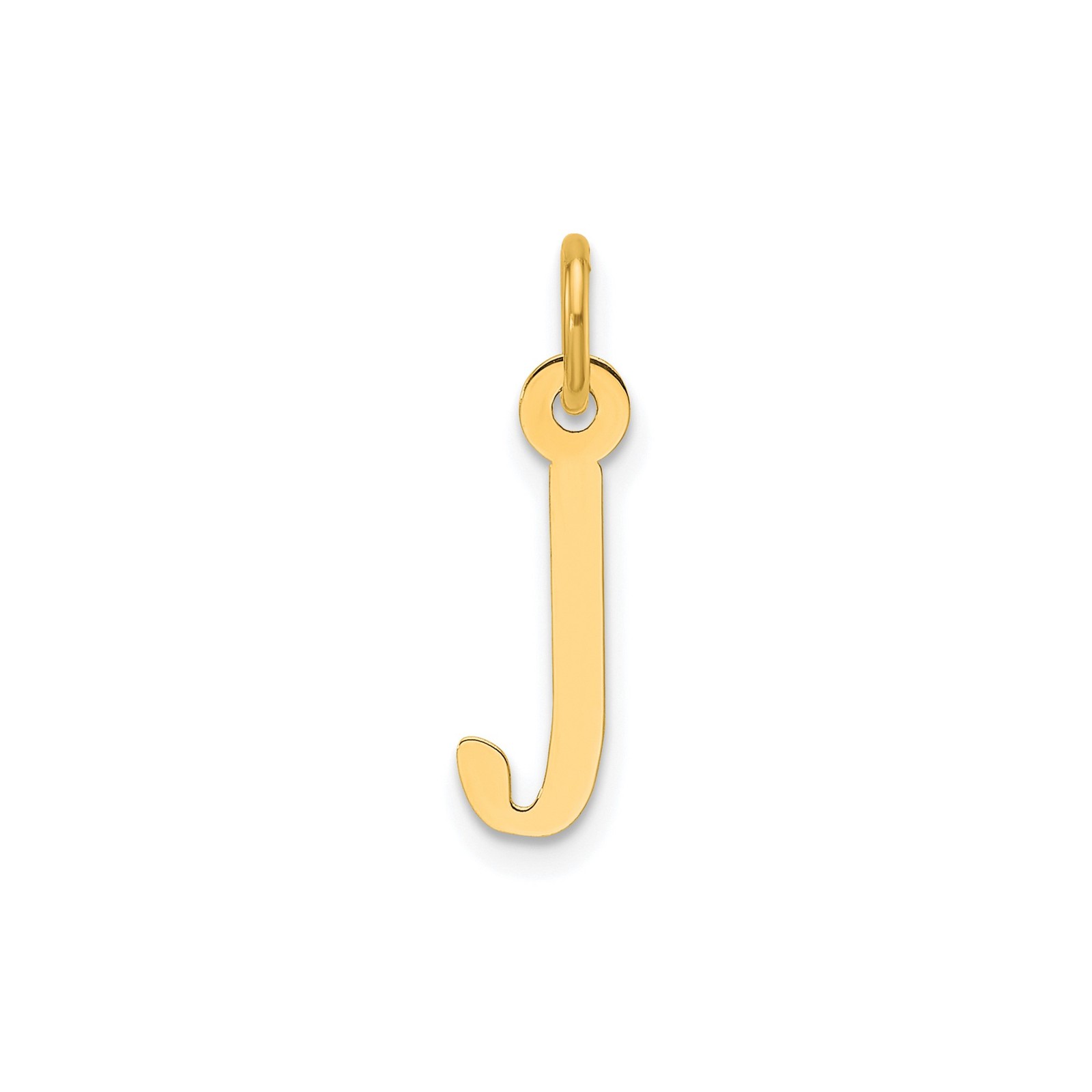 14k Yellow Gold Initial J Charm Pendant Polished Block Letter Unisex Jewelry