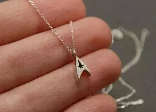 German Silver Tiny Star Trek Style Charm Pendant Dainty Everyday Pendant W/18″