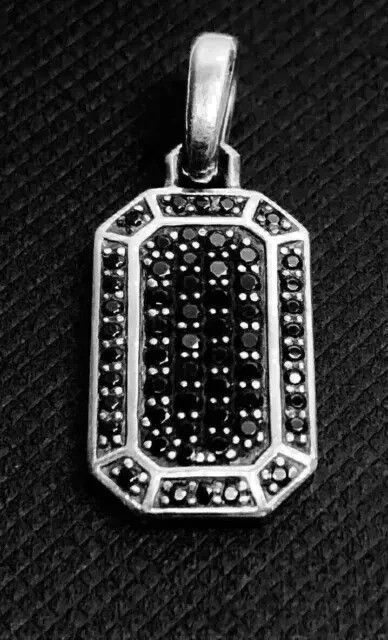 Men’s 2Ct Round Lab Created Black Diamond Unique Pendant 14k White Gold Plated