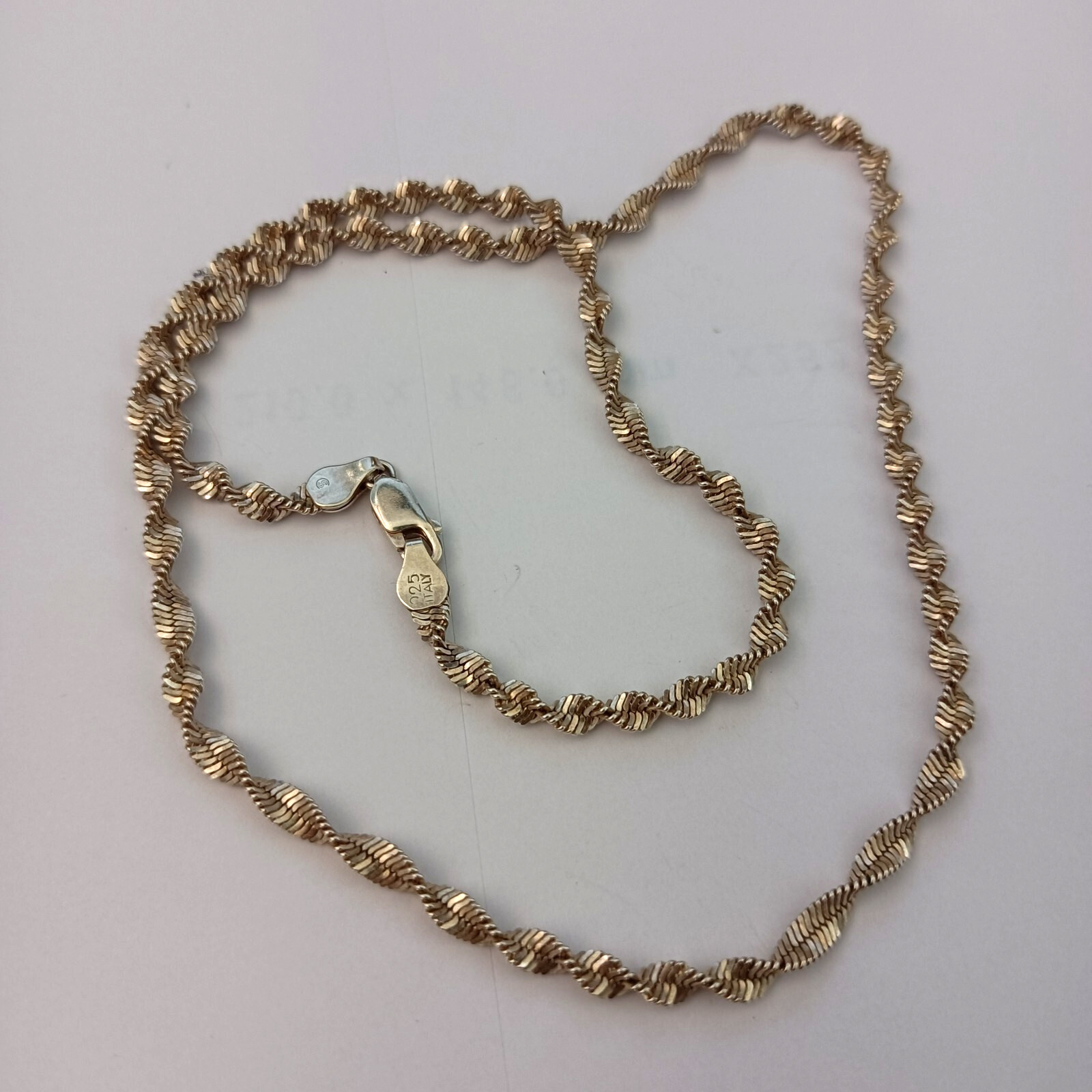 Vintage Sterling Silver Chain Necklace Italy Thick Twisted Rope Men’s Women Gift