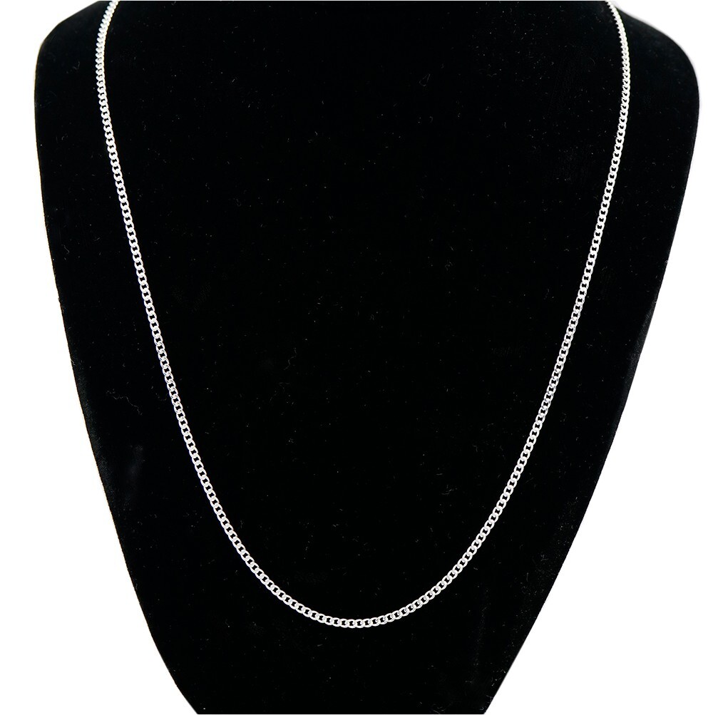 925 Sterling Silver 2MM Curb Adjustable Chain Necklace Up To 24″ – Made In Italy