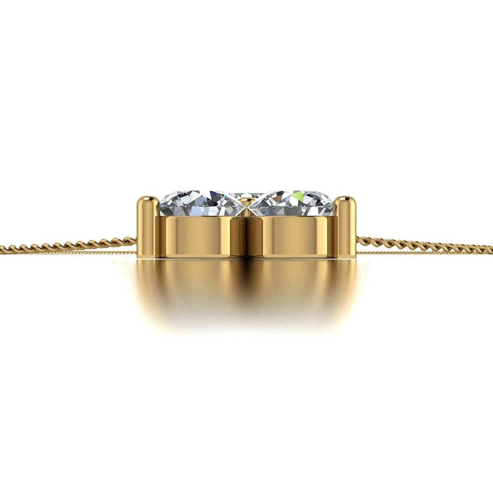 Diamond Pendant Necklace GLI HRD Round 0.75 Carat Lab Created 18k Yellow Gold