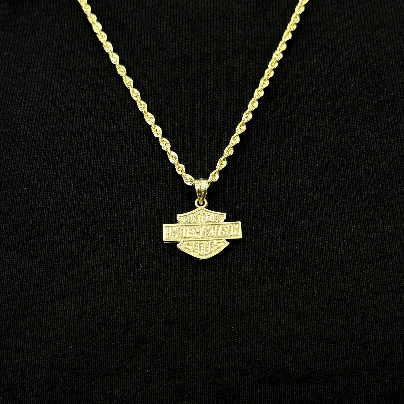 10k Real Gold Harley Charm Pendant Motorbike Fan Male Female